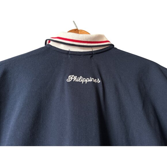 NWT Justin Cariel Philippines Polo Navy Red White Embroidered  Short Sleeve 2X - Picture 3 of 5